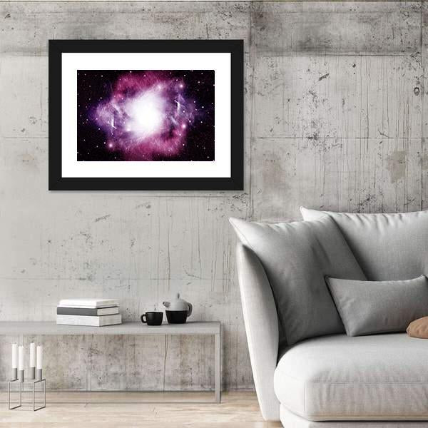 Stars Dust And Gas Nebula In A Far Galaxy Canvas Wall Art-3 Horizontal-Gallery Wrap-25" x 16"-Tiaracle