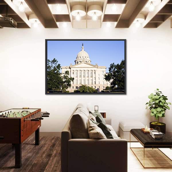 State Capitol Of Oklahoma Canvas Wall Art-1 Piece-Floating Frame-24" x 16"-Tiaracle