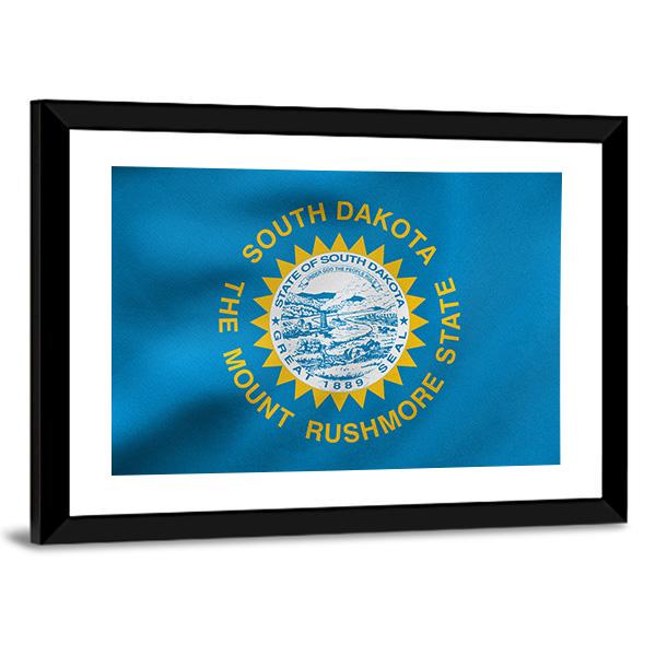 State Of South Dakota Flag Canvas Wall Art-5 Horizontal-Gallery Wrap-22" x 12"-Tiaracle