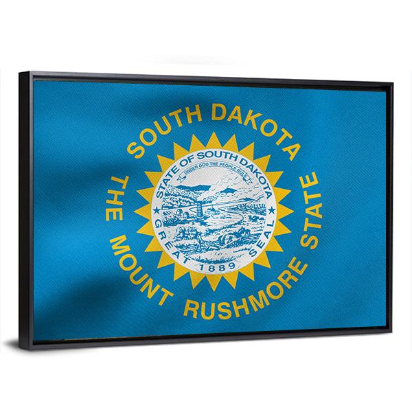State Of South Dakota Flag Canvas Wall Art-5 Horizontal-Gallery Wrap-22" x 12"-Tiaracle