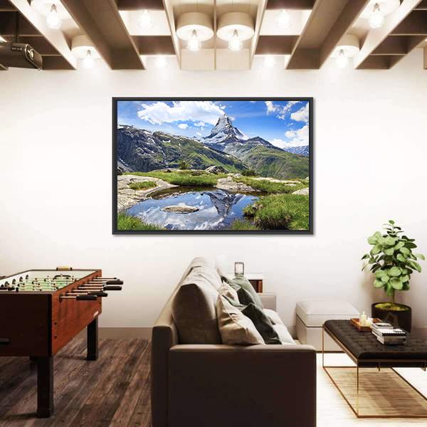 Stellisee Lake Switzerland Canvas Wall Art-3 Horizontal-Gallery Wrap-25" x 16"-Tiaracle