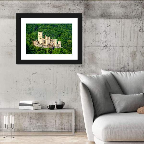 Stolzenfels Castle At Rhine Valley Canvas Wall Art-5 Horizontal-Gallery Wrap-22" x 12"-Tiaracle