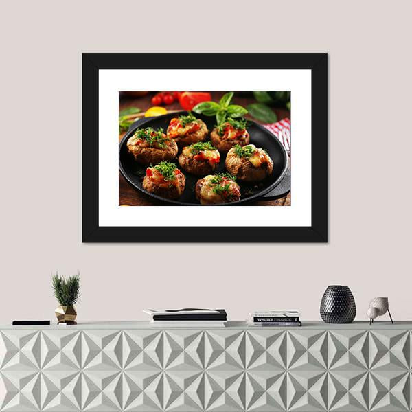 Stuffed Mushrooms And Vegetables Canvas Wall Art-5 Horizontal-Gallery Wrap-22" x 12"-Tiaracle