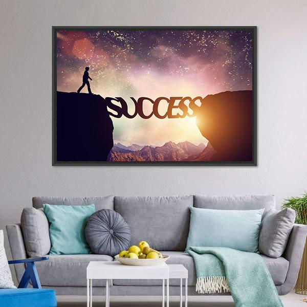 Success Bridge Canvas Wall Art-5 Horizontal-Gallery Wrap-22" x 12"-Tiaracle