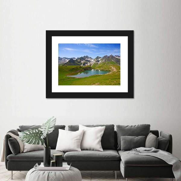 Summer Alpine Landscape Canvas Wall Art-3 Horizontal-Gallery Wrap-25" x 16"-Tiaracle