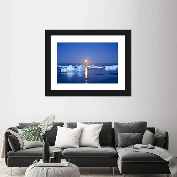 Summer Night In Antarctica Canvas Wall Art-5 Horizontal-Gallery Wrap-22" x 12"-Tiaracle