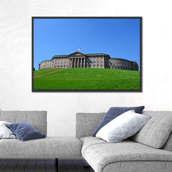 Summer View Of Wilhelmshoehe Castle Park Canvas Wall Art-5 Horizontal-Gallery Wrap-22" x 12"-Tiaracle