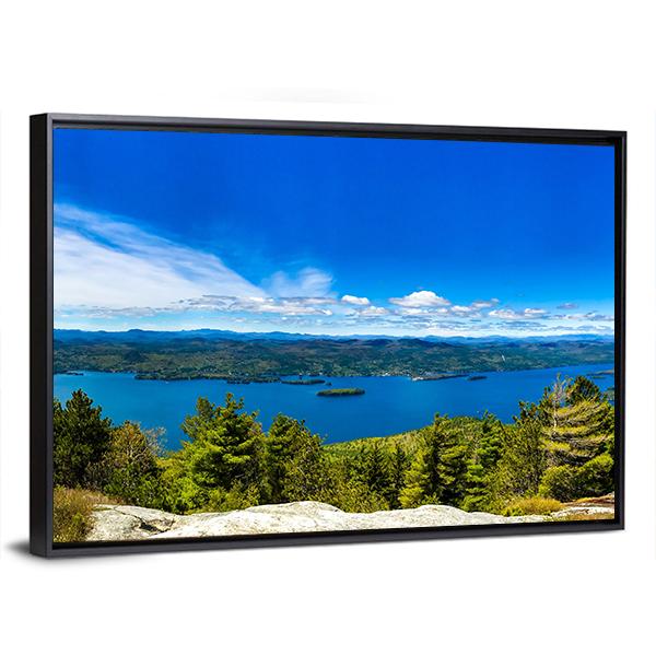 Summit Of Buck Mountain In Lake George Canvas Wall Art-3 Horizontal-Gallery Wrap-25" x 16"-Tiaracle