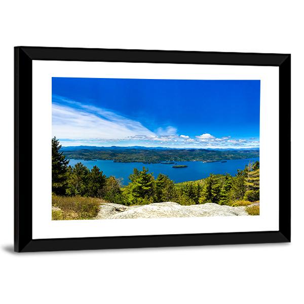 Summit Of Buck Mountain In Lake George Canvas Wall Art-5 Horizontal-Gallery Wrap-22" x 12"-Tiaracle