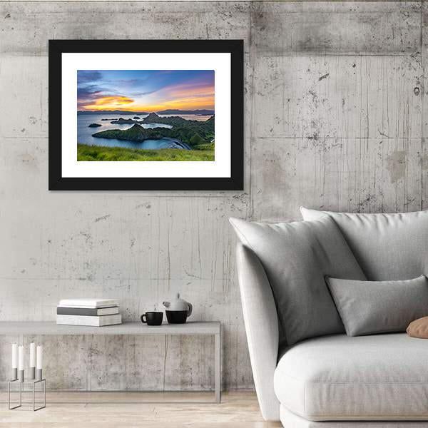 Sunlight From Top Of Padar Island At Sunset Canvas Wall Art-5 Horizontal-Gallery Wrap-22" x 12"-Tiaracle