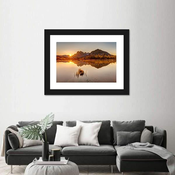 Sunrise At Vermilion Lakes Canvas Wall Art-5 Horizontal-Gallery Wrap-22" x 12"-Tiaracle