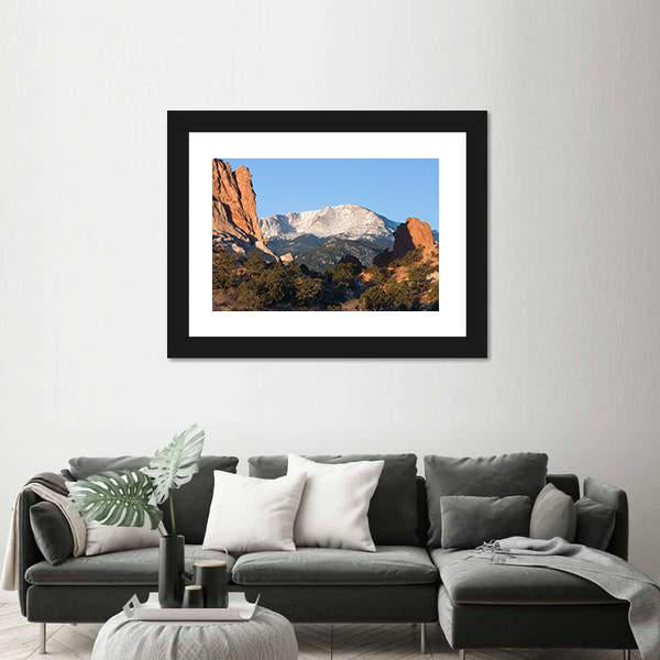 Sunrise Over Pikes Peak In Colorado Canvas Wall Art-1 Piece-Framed Print-20" x 16"-Tiaracle