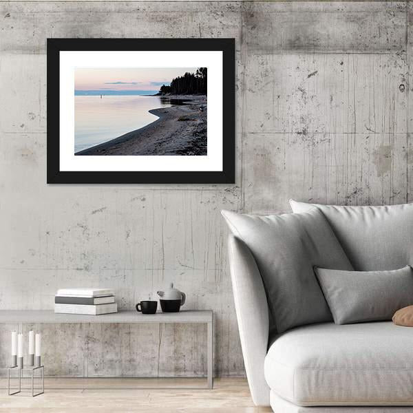 Sunrise Over The Calm River In Spring In Latvia Canvas Wall Art-5 Horizontal-Gallery Wrap-22" x 12"-Tiaracle