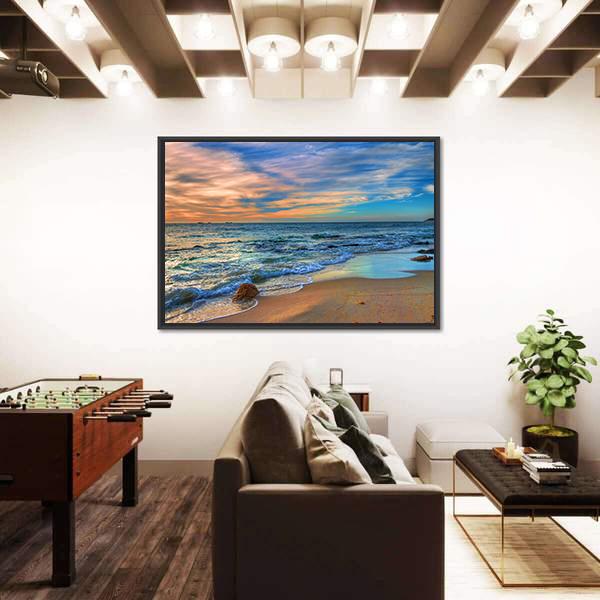 Sunset Beach Perth Western Australia Canvas Wall Art-5 Horizontal-Gallery Wrap-22" x 12"-Tiaracle