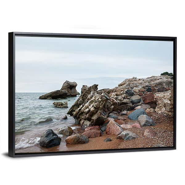 Sunset Over Old Demolished Military Forts Canvas Wall Art-5 Horizontal-Gallery Wrap-22" x 12"-Tiaracle