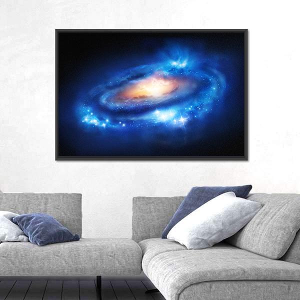 Super Massive Galaxy Canvas Wall Art-5 Horizontal-Gallery Wrap-22" x 12"-Tiaracle