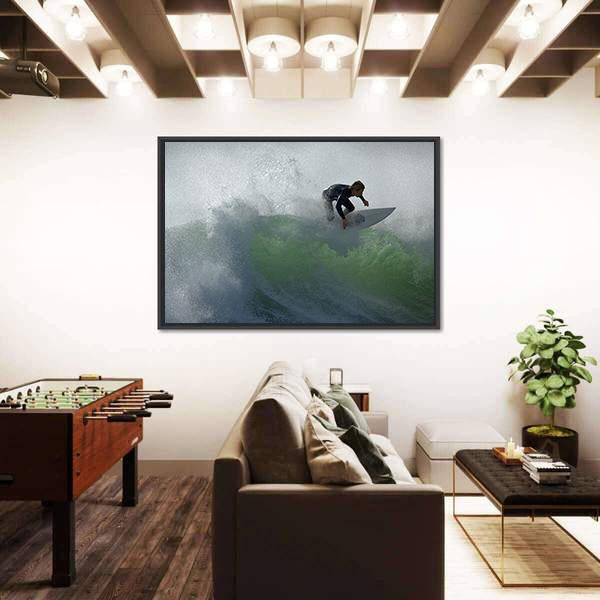 Surfing Floater Canvas Wall Art-5 Horizontal-Gallery Wrap-22" x 12"-Tiaracle