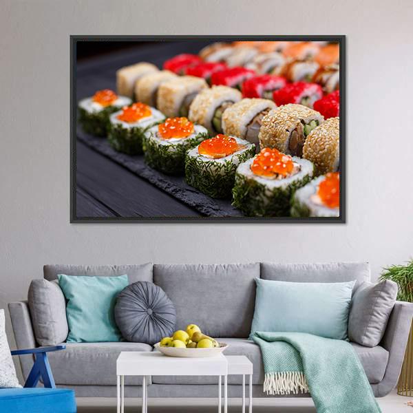 Sushi Restaurant Japan Canvas Wall Art-5 Horizontal-Gallery Wrap-22" x 12"-Tiaracle