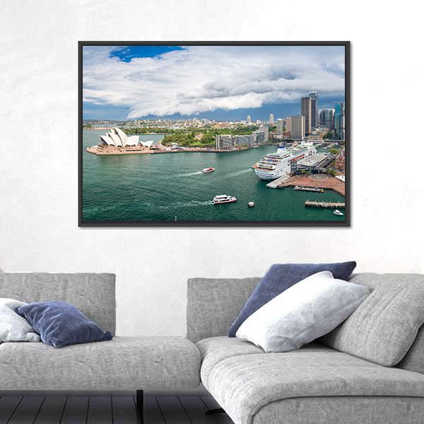 Sydney Harbour Area Canvas Wall Art-3 Horizontal-Gallery Wrap-25" x 16"-Tiaracle