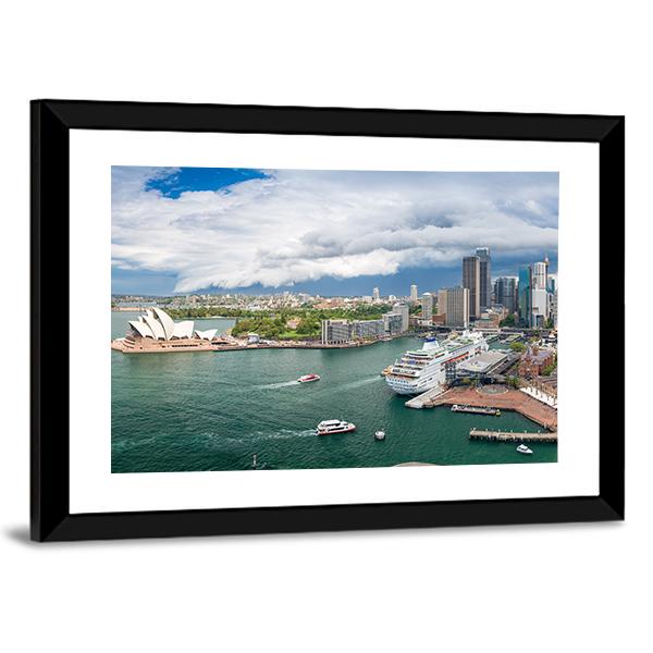 Sydney Harbour Area Canvas Wall Art-3 Horizontal-Gallery Wrap-25" x 16"-Tiaracle