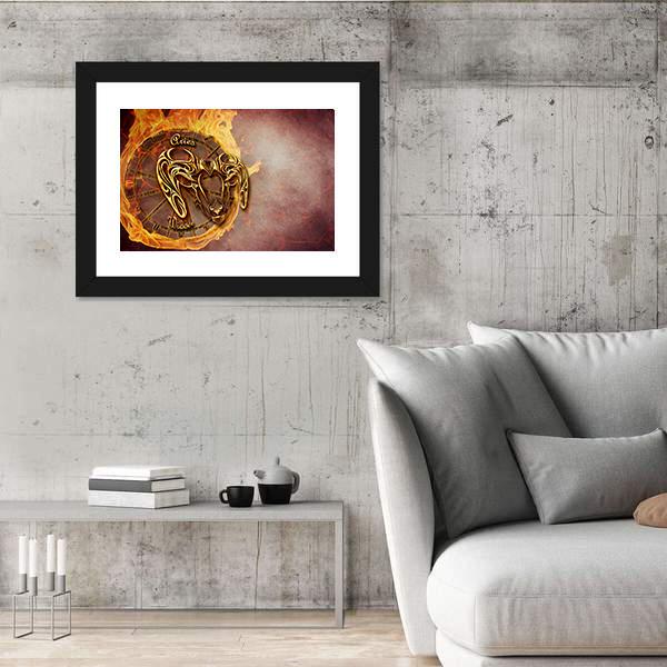 Symbol Of Aries Horoscope Canvas Wall Art-5 Horizontal-Gallery Wrap-22" x 12"-Tiaracle