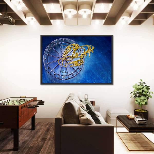 Symbol Of Cancer Horoscope Canvas Wall Art-5 Horizontal-Gallery Wrap-22" x 12"-Tiaracle