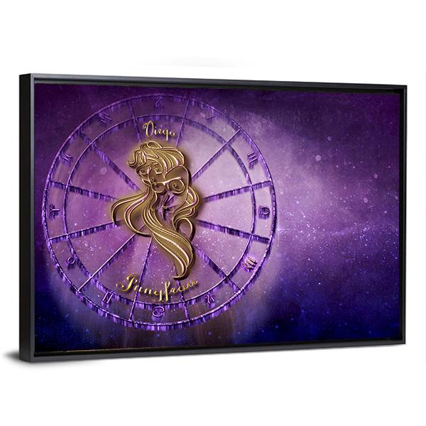 Symbol Of Virgo Horoscope Canvas Wall Art-5 Horizontal-Gallery Wrap-22" x 12"-Tiaracle