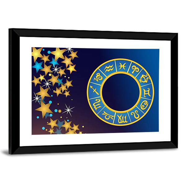 Symbol Of Zodiac Canvas Wall Art-5 Horizontal-Gallery Wrap-22" x 12"-Tiaracle