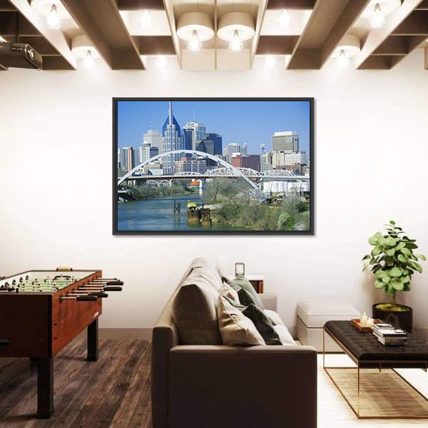 TN Skyline Canvas Wall Art-5 Horizontal-Gallery Wrap-22" x 12"-Tiaracle