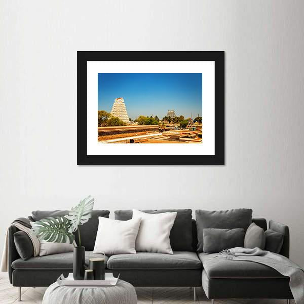 Temple of Sri Ranganathaswamy In India Canvas Wall Art-3 Horizontal-Gallery Wrap-25" x 16"-Tiaracle