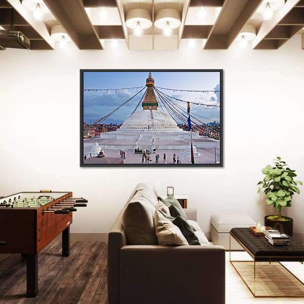 The Boudhanath Stupa Nepal Canvas Wall Art-5 Horizontal-Gallery Wrap-22" x 12"-Tiaracle
