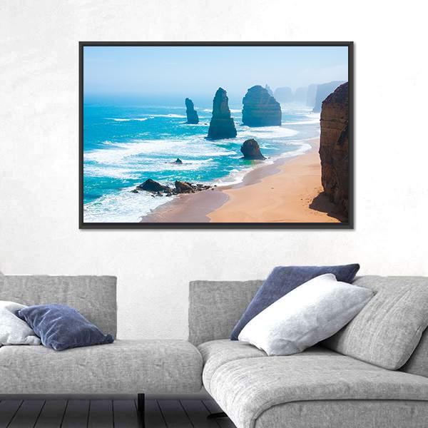 The Twelve Apostles In Victoria Canvas Wall Art-5 Horizontal-Gallery Wrap-22" x 12"-Tiaracle