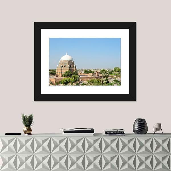 Tomb Of Shah Rukn-e-Alam Multan Canvas Wall Art-1 Piece-Framed Print-36" x 24"-Tiaracle