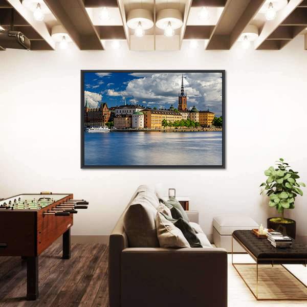 Tourist Ferry On Lake Malaren Canvas Wall Art-5 Horizontal-Gallery Wrap-22" x 12"-Tiaracle