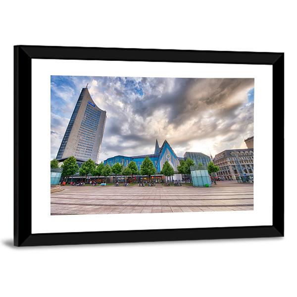 Tourists In Augustusplatz Canvas Wall Art-3 Horizontal-Gallery Wrap-25" x 16"-Tiaracle