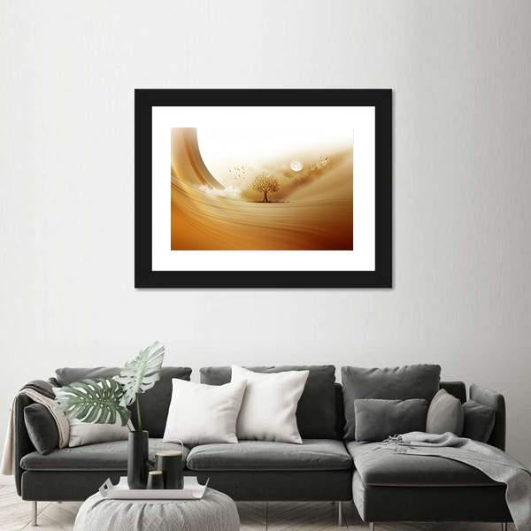Tree In The Desert Canvas Wall Art-3 Horizontal-Gallery Wrap-25" x 16"-Tiaracle