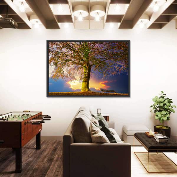 Tree In The Park Canvas Wall Art-5 Horizontal-Gallery Wrap-22" x 12"-Tiaracle