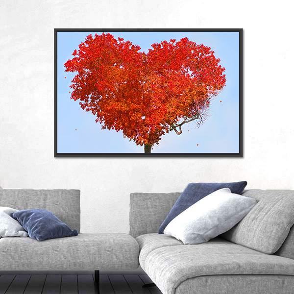 Tree Of Love Canvas Wall Art-5 Horizontal-Gallery Wrap-22" x 12"-Tiaracle