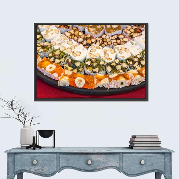 Turkish Delight Sweets Canvas Wall Art-1 Piece-Floating Frame-24" x 16"-Tiaracle