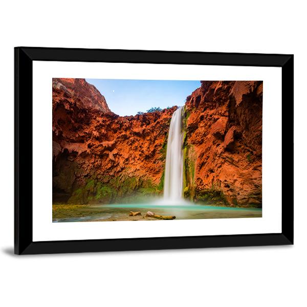 Turquoise Waters Of Mooney Falls Canvas Wall Art-3 Horizontal-Gallery Wrap-25" x 16"-Tiaracle