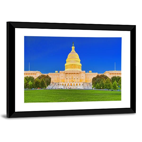 US Congress Building Canvas Wall Art-5 Horizontal-Gallery Wrap-22" x 12"-Tiaracle