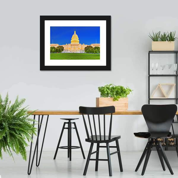 US Congress Building Canvas Wall Art-5 Horizontal-Gallery Wrap-22" x 12"-Tiaracle