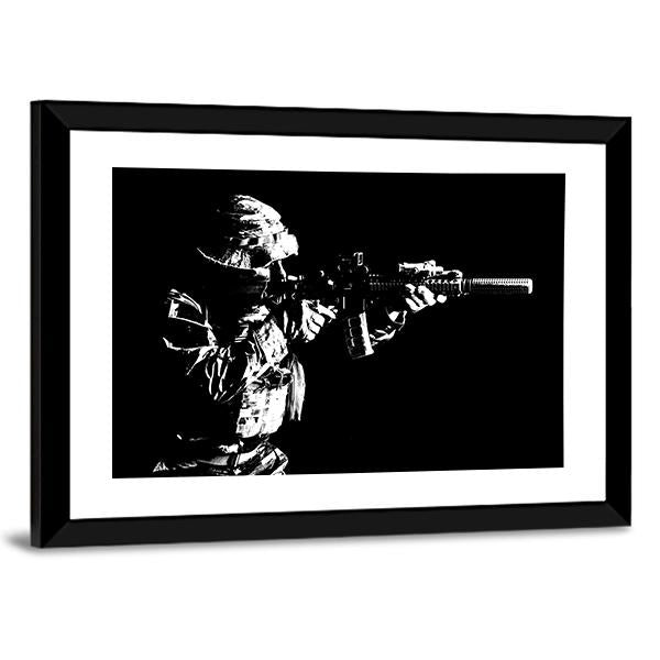 United States Special Force Person Canvas Wall Art-3 Horizontal-Gallery Wrap-25" x 16"-Tiaracle