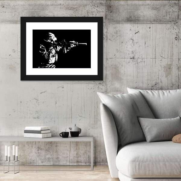 United States Special Force Person Canvas Wall Art-3 Horizontal-Gallery Wrap-25" x 16"-Tiaracle