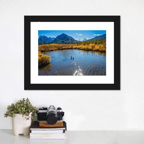 Vermilion Lake Canada Canvas Wall Art-1 Piece-Framed Print-42" x 14"-Tiaracle