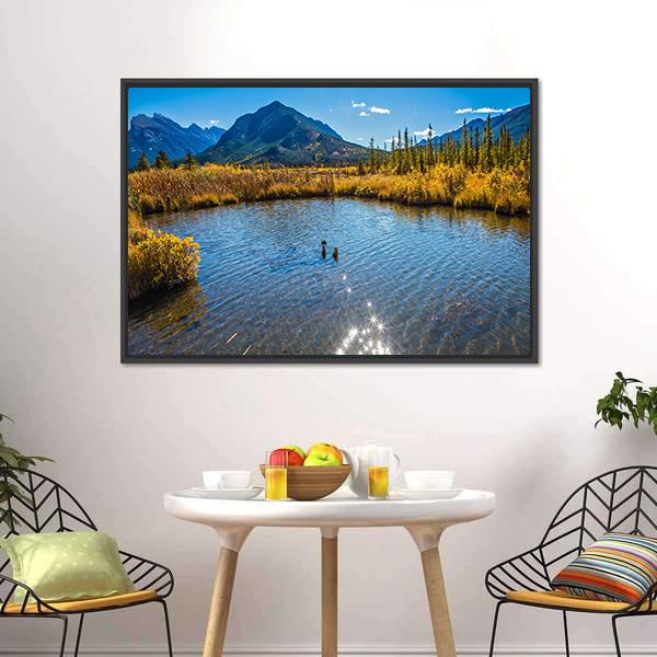 Vermilion Lake Canada Canvas Wall Art-5 Horizontal-Gallery Wrap-22" x 12"-Tiaracle