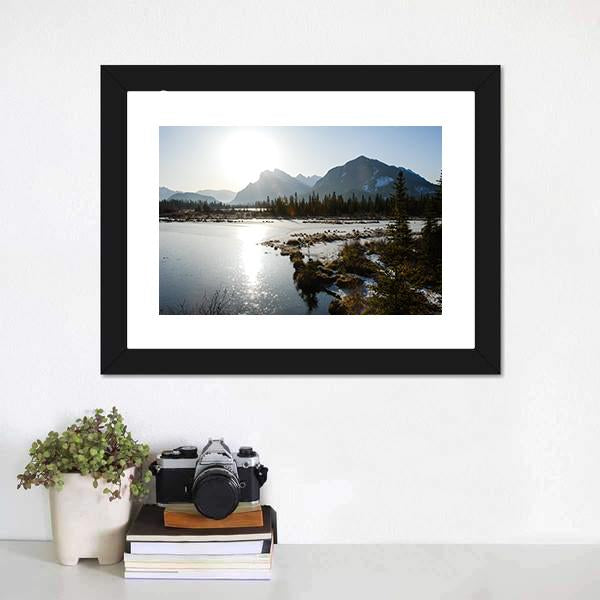 Vermilion Lake Canvas Wall Art-1 Piece-Framed Print-42" x 14"-Tiaracle