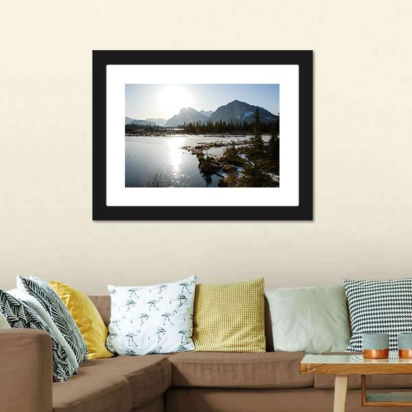 Vermilion Lake Canvas Wall Art-5 Horizontal-Gallery Wrap-22" x 12"-Tiaracle