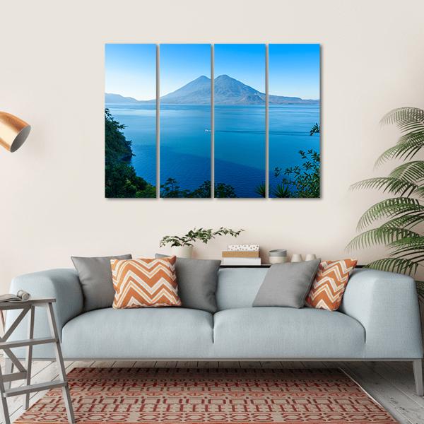 View From Lake Atitlan Canvas Wall Art-4 Horizontal-Gallery Wrap-34" x 24"-Tiaracle