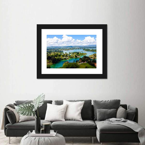 View From The Rock Of Guatape In Colombia Canvas Wall Art-5 Horizontal-Gallery Wrap-22" x 12"-Tiaracle
